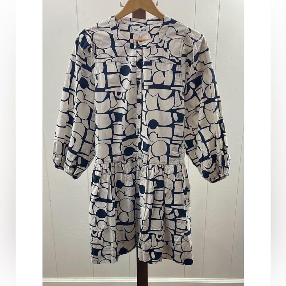 Apiece Apart NWT Piet Mini Shirt Dress Geometric Print